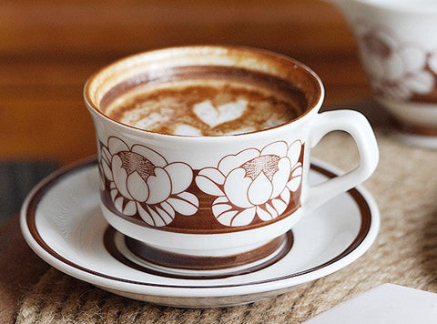 Elegant Ceramic Coffee Cups, Afternoon British Tea Cups, Unique Iris F