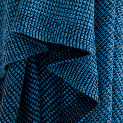 Hangai Mountain Textiles | Sourced & Made in Mongolia | Shop Zung | Azure Midnight Blue Cashmere Waffle Knit