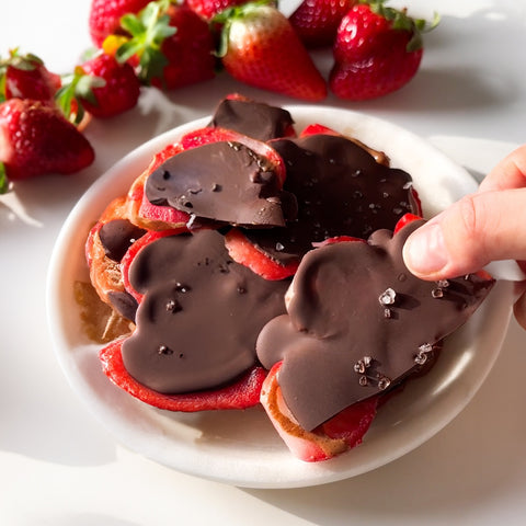 Erdbeeren Schokolade gefroren
