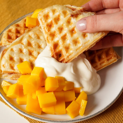 Apfel Mango Waffeln gefüllt