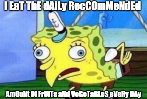 Daily Recommended Fruit & Vegetable Intake