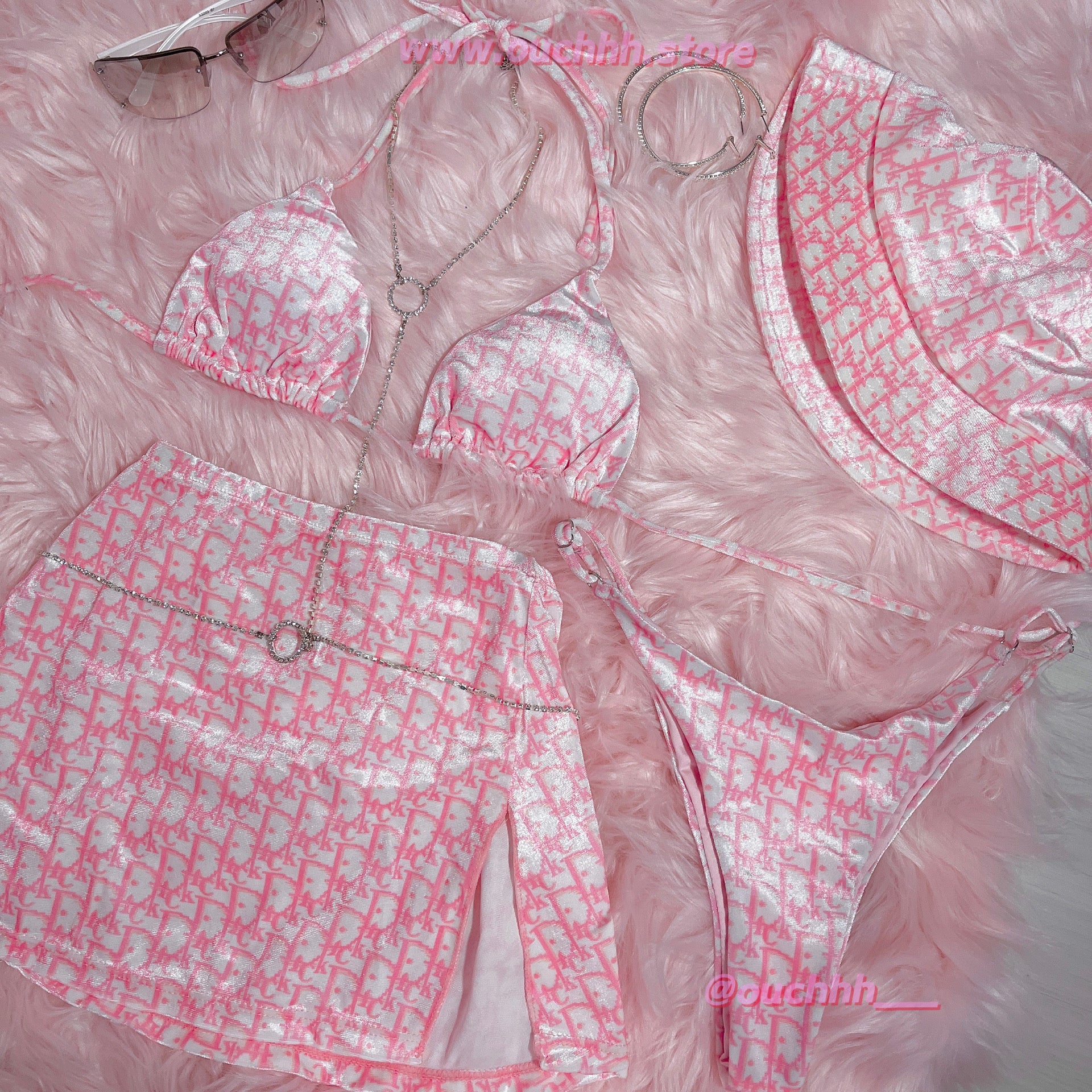 Lavish Kitty Bikini Set (Pink)