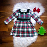 Christmas Plaid Collared Dress