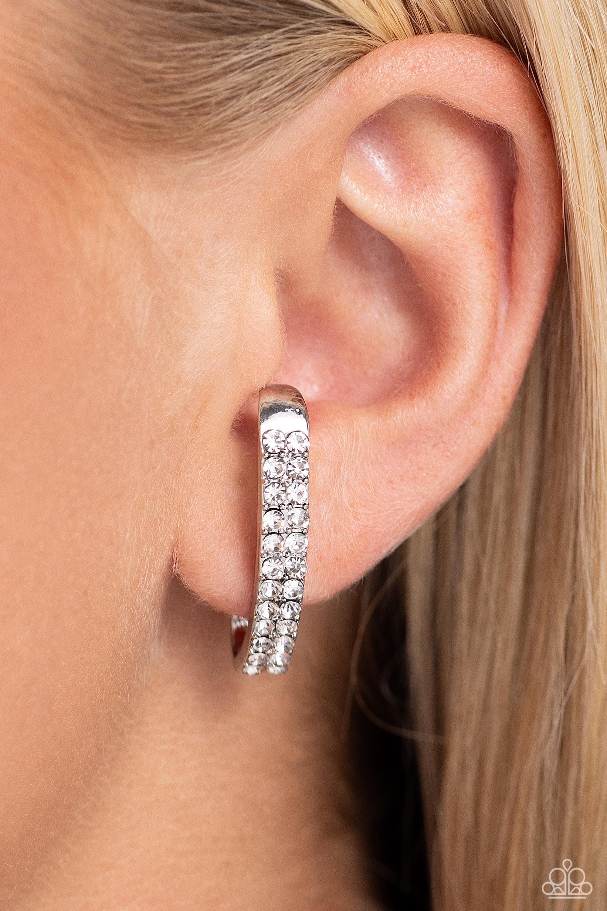 Paparazzi Accessories - Sliding Series - White Earring