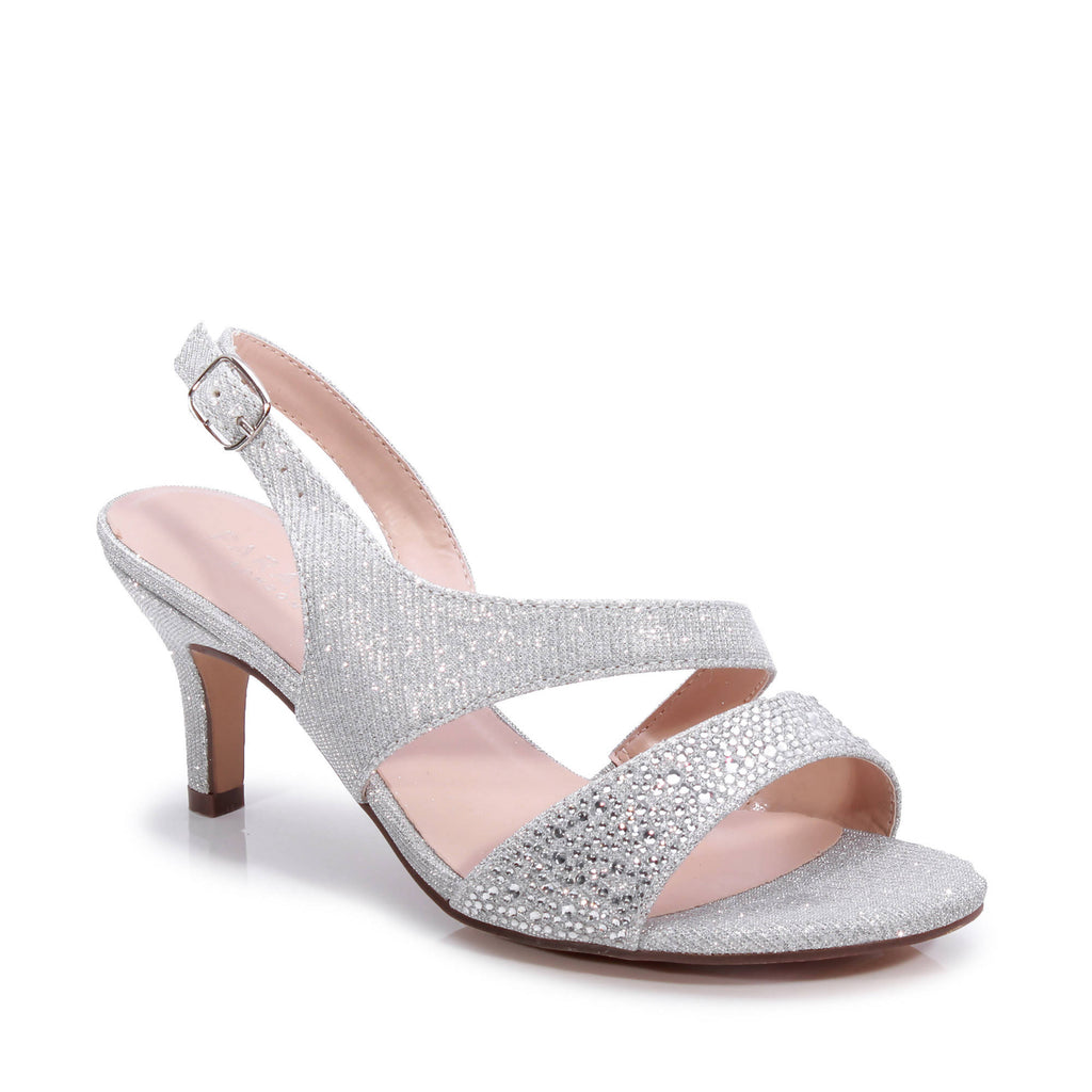 silver shoes wide fit low heel
