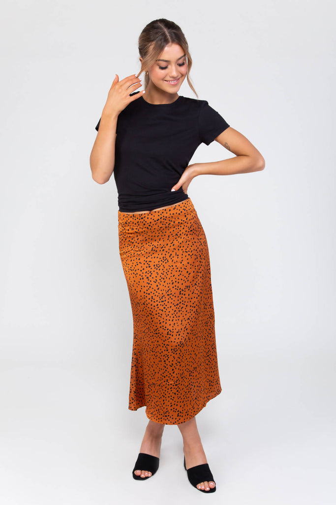 gold slip skirt