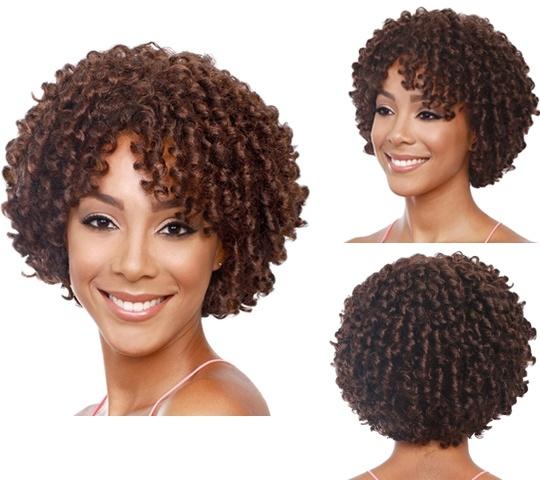 short brown curly wig