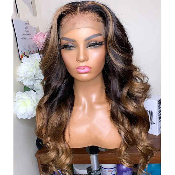 Ombre 360 Lace Frontal Wig Body Wave Human Hair Wigs Zqbuy