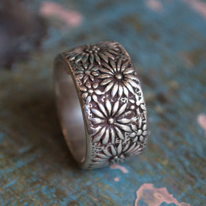 wide silver band ring