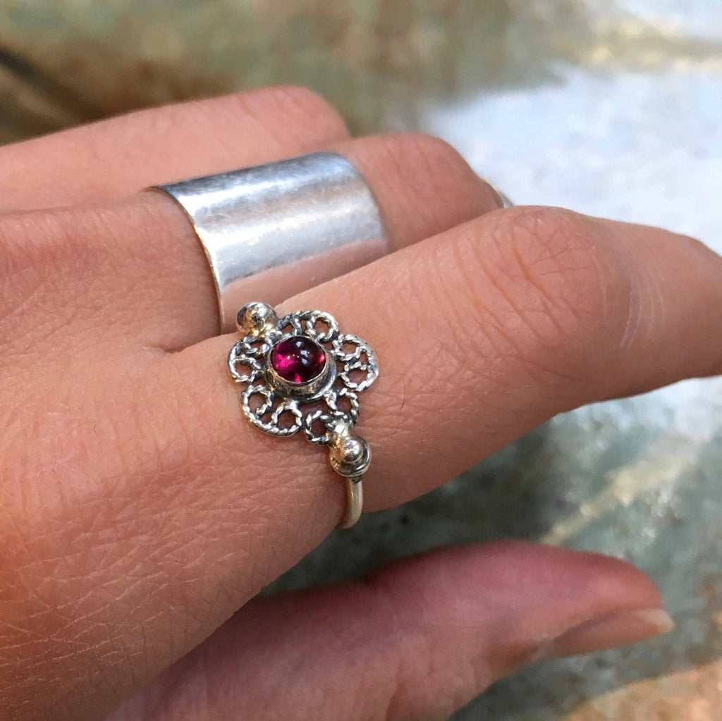 flower birthstone ring