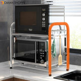 50/55/60m 3 Layers Stainless Steel Rack Shelf Double Layers Storage for Kitchen Dishes Arrangement