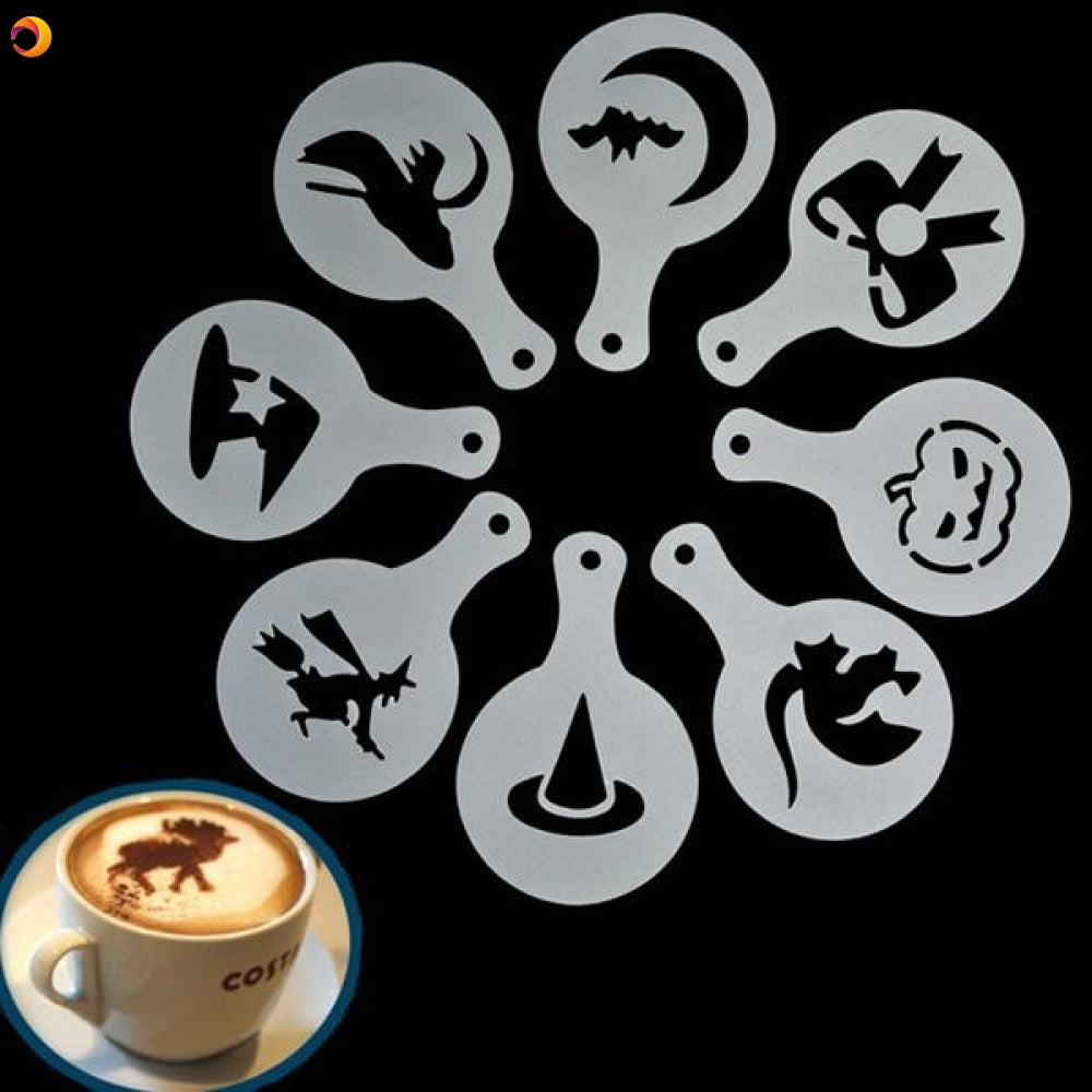 16pcs Coffee Stencils Latte Art Nespresso Cafe Foam Spray Template Bar