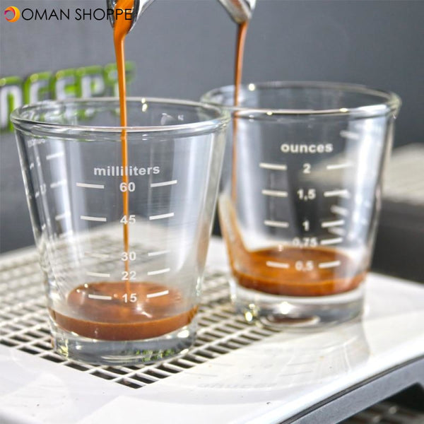 2Pcs 60ml Espresso Coffee Ounce Measuring Glass Cup For Cafe Machine  Transparent Tea Drink MINI Whisky Cup Beer Mug Coffeeware