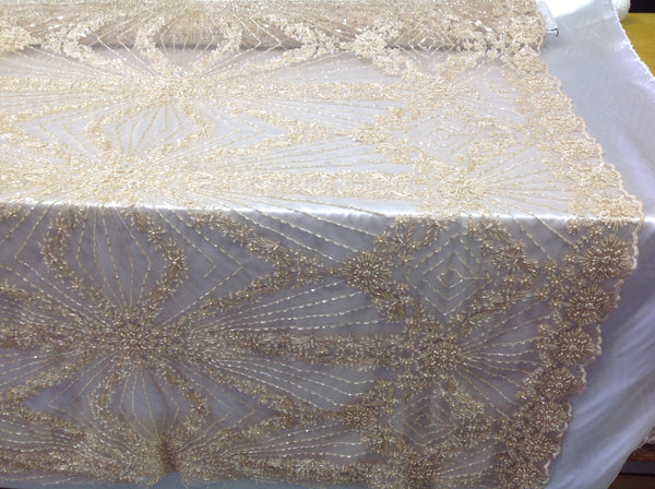 cream lace fabric by the yard