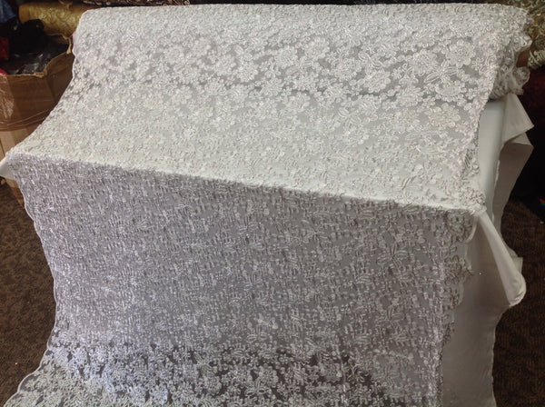 silver lace fabric by the yard