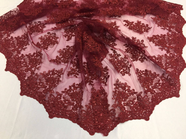 burgundy lace fabric