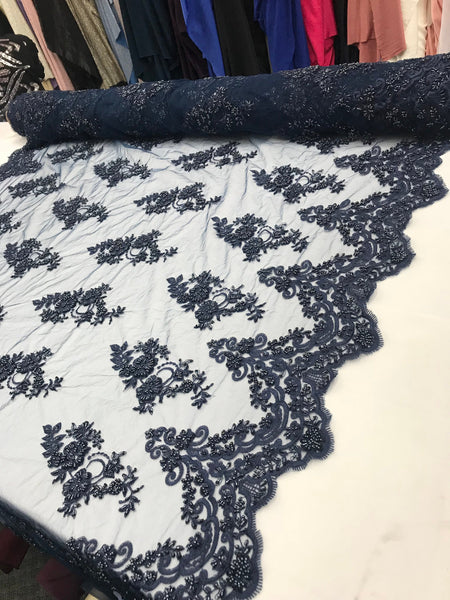 navy blue lace fabric