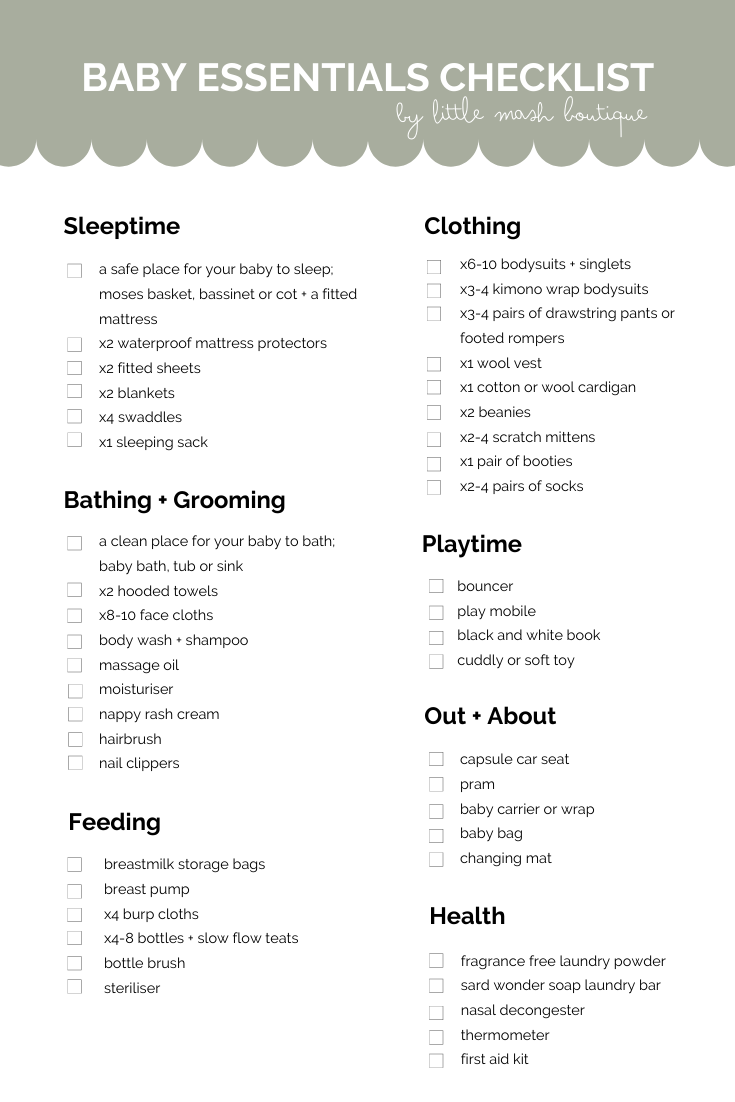 Baby Bath Essentials Checklist