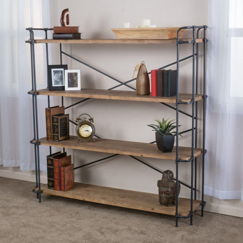 mercia industrial pipe bookcase shelf