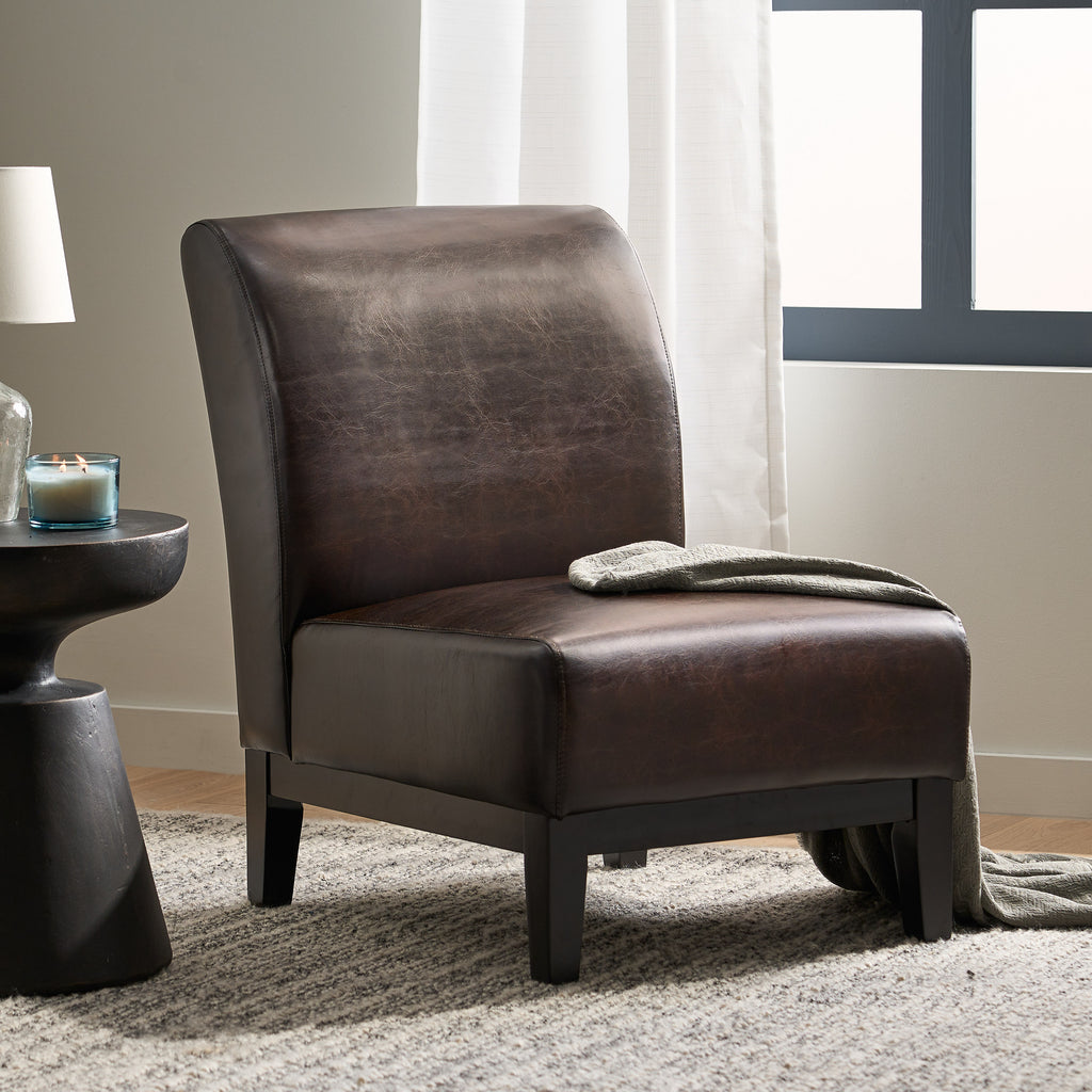 slipper chair brown