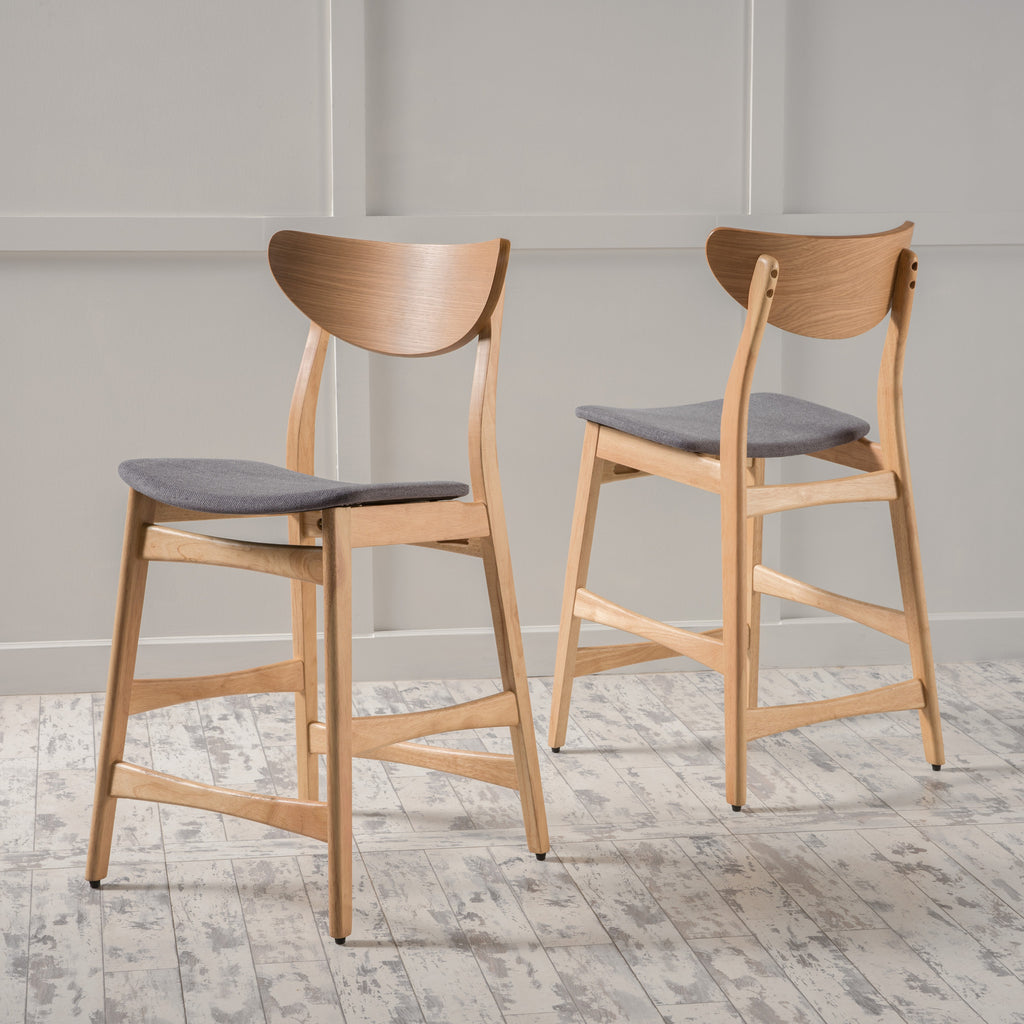 Molle Oak Finish Mid Century Design 24 Inch Counter Stools Set Of 2   298965 1 1024x1024 