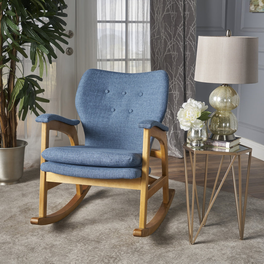 Bethany Mid Century Fabric Rocking Chair – GDF Studio