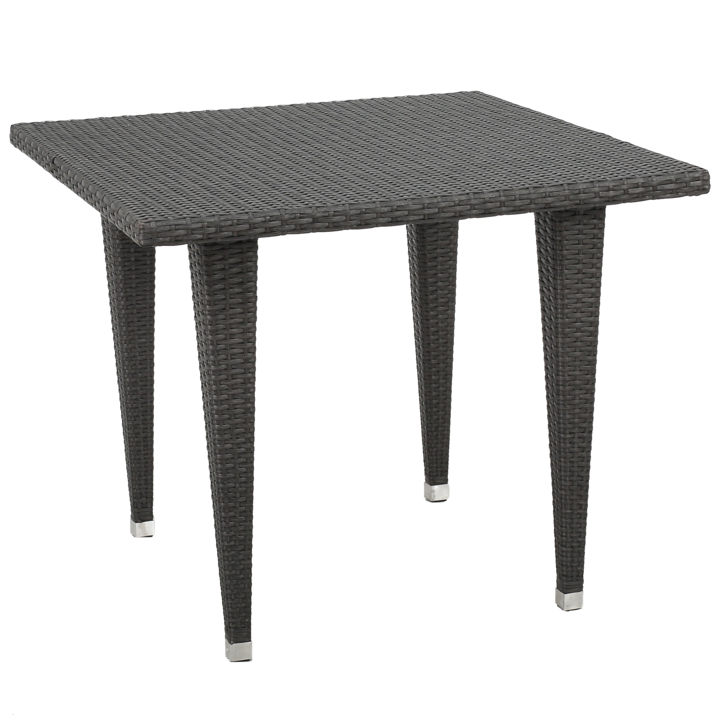 Alrol Contemporary Outdoor Patio Grey Polyethylene Square Table Default Title