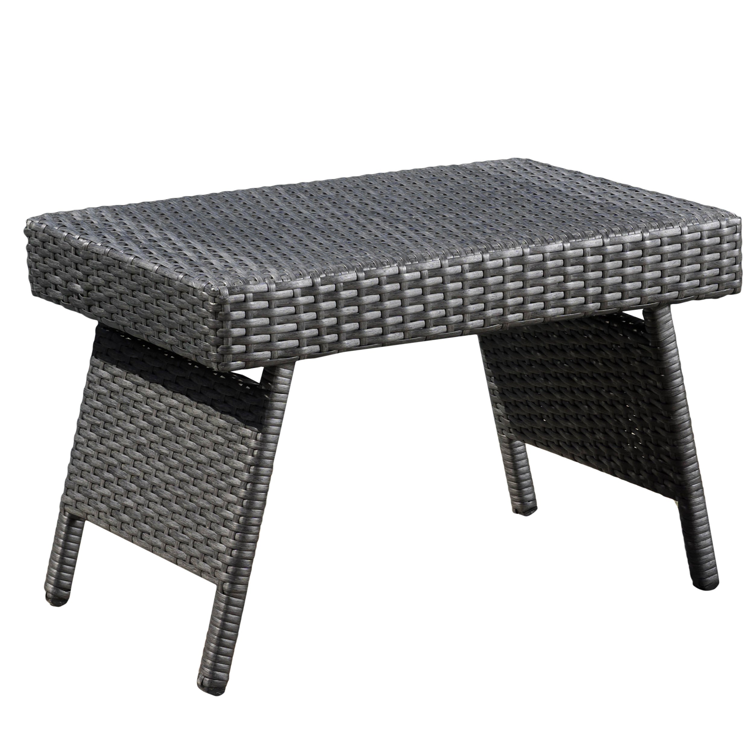 Akehurst Outdoor Gray Wicker Adjustable Folding Side Table Default Title