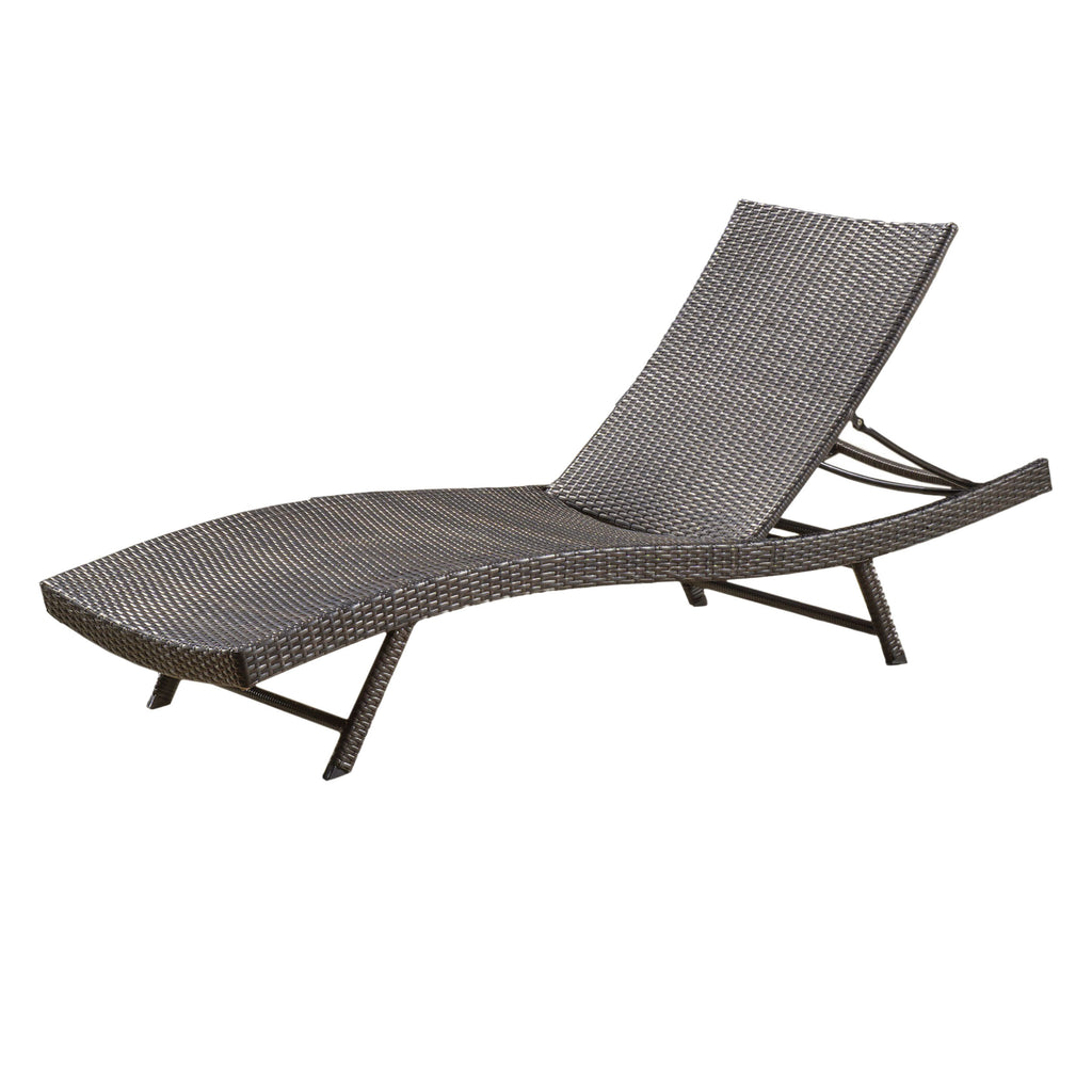 eliana outdoor brown wicker chaise lounge