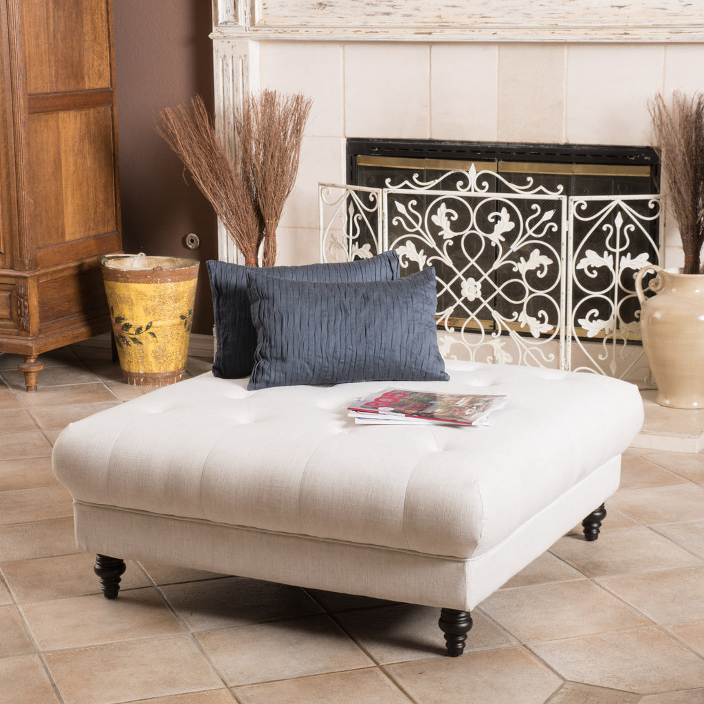 Parisian Fabric Ottoman Coffee Table – GDF Studio