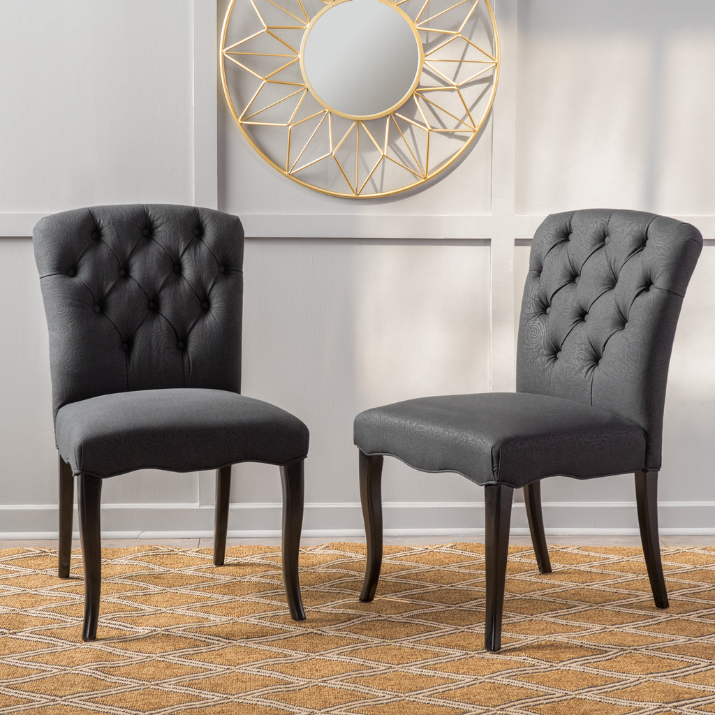 Hallie Traditional Tufted Armless Dining Chairs (Set of 2) – GDF Studio