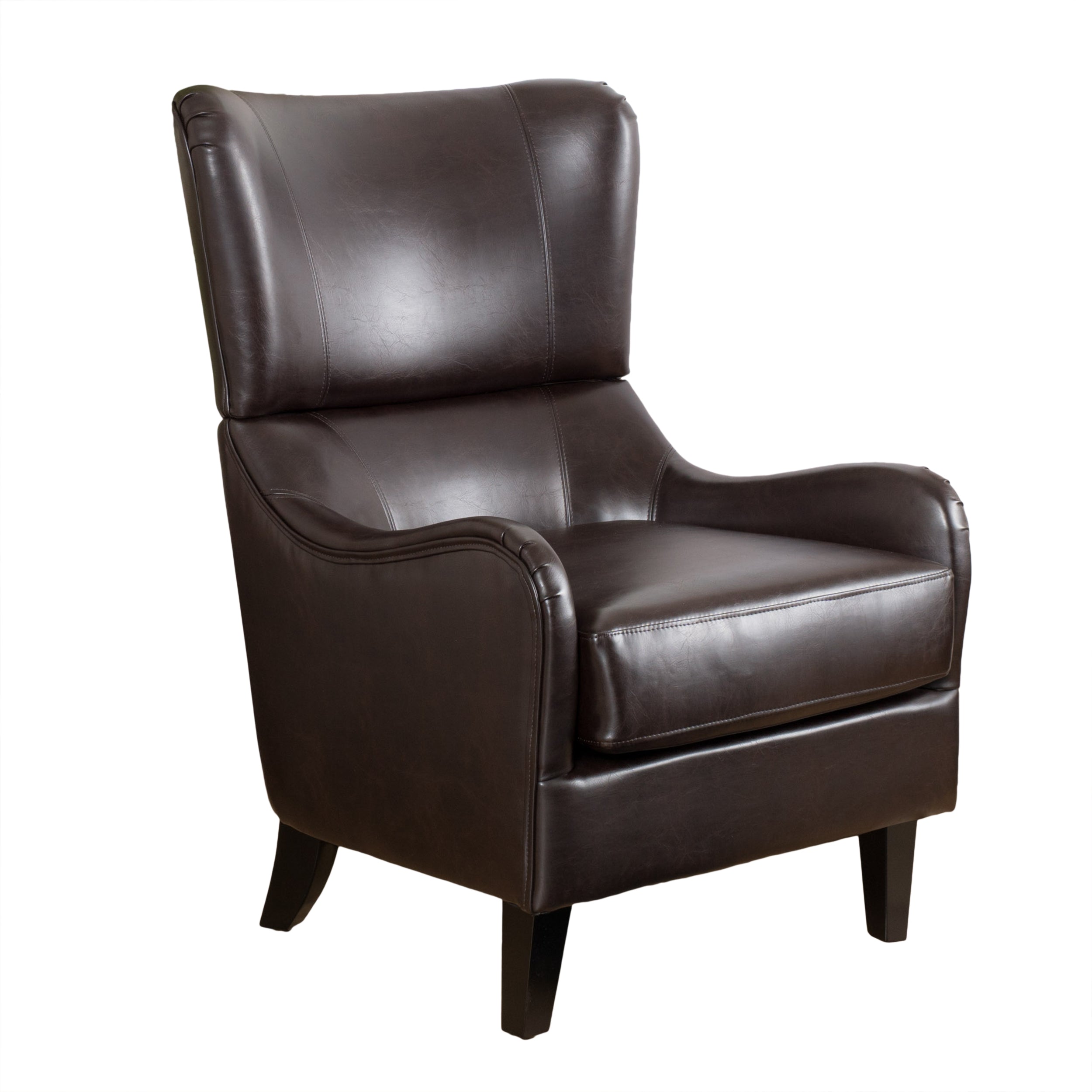 Alden Leather High Back Wingback Armchair Default Title