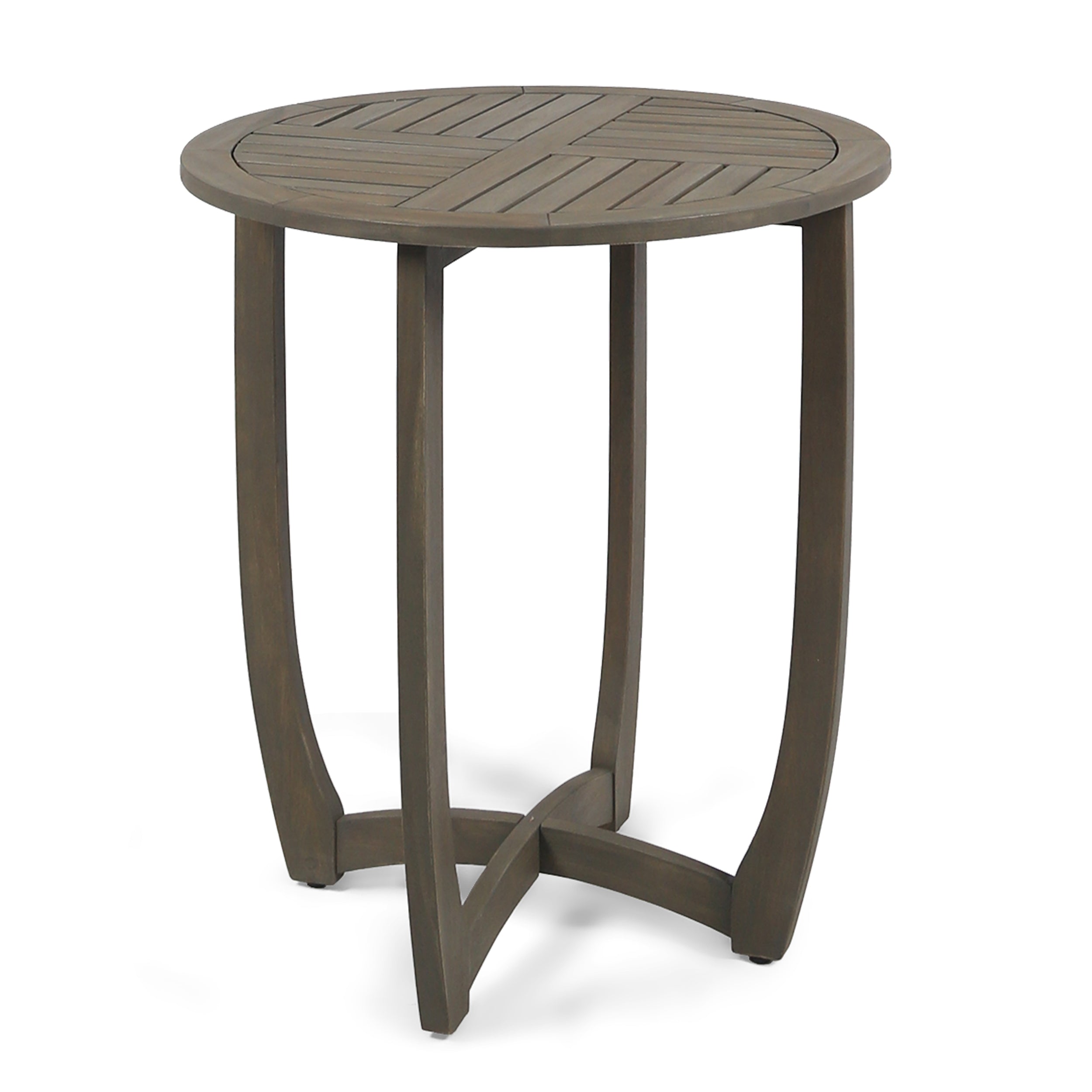 Andria Outdoor Acacia Wood Bistro Table Gray