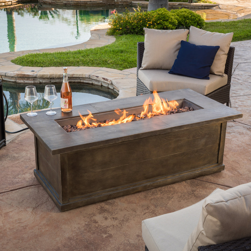 Pablo Outdoor 56 Inch Rectangular Propane Fire Table Gdfstudio