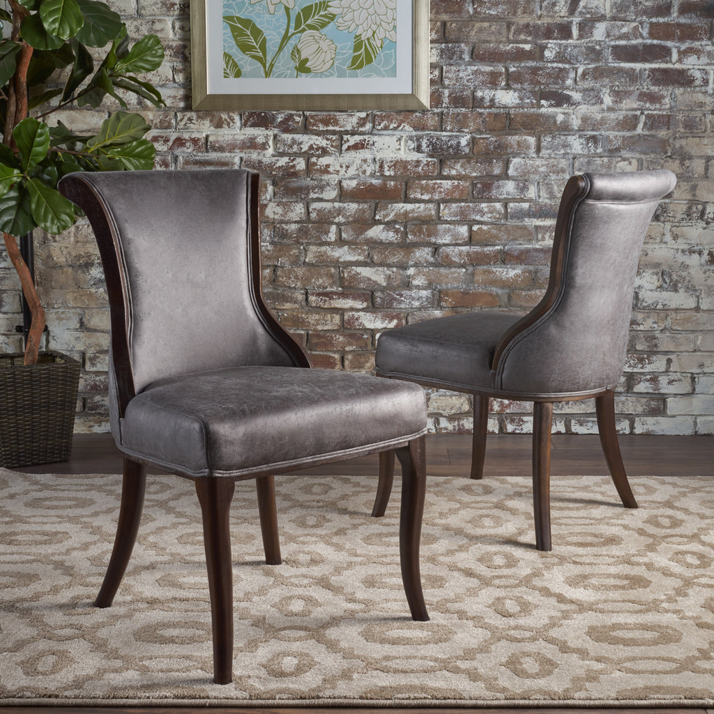 Lexia Classic Microfiber Dining Chair Set Of 2 Gdfstudio
