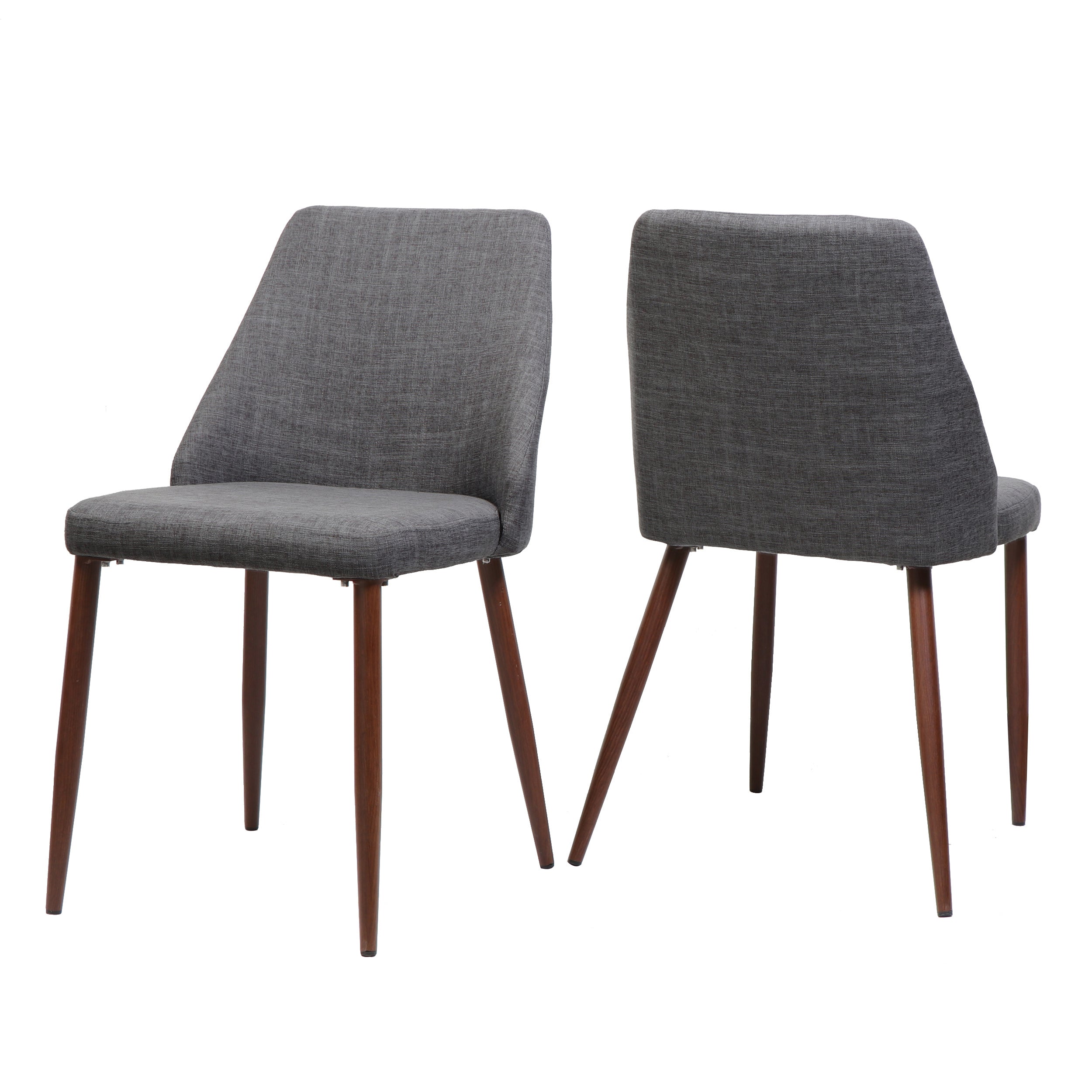 Gertrude Fabric Wood Finish Mid Century Modern Dining Chairs