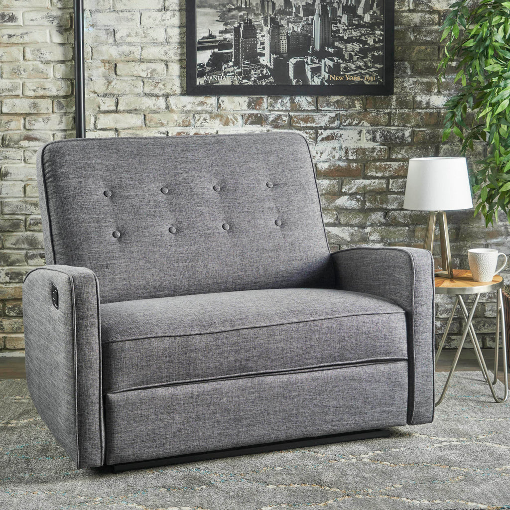 buttoned reclining loveseat