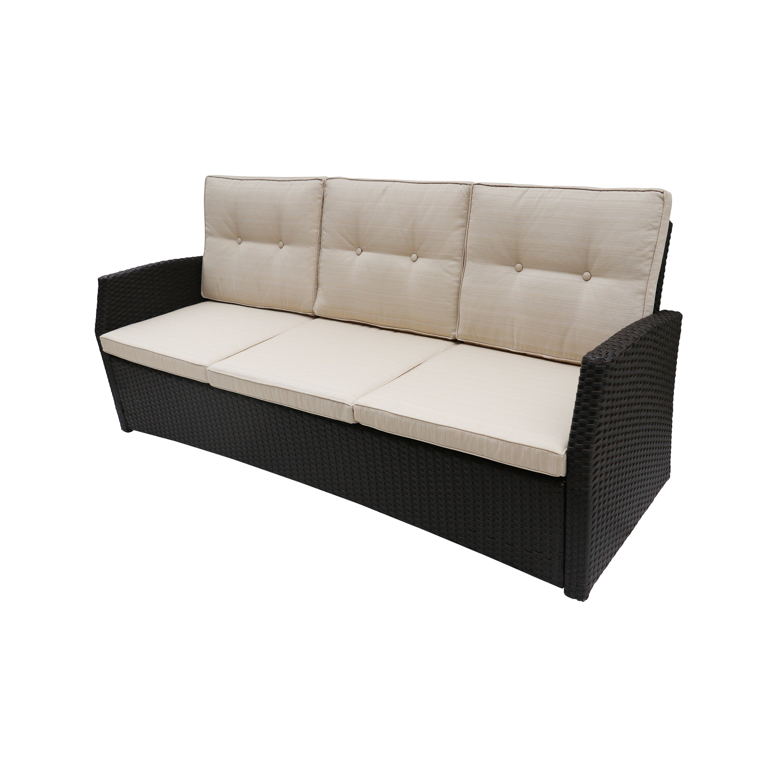 Amigo Outdoor 3 Seater Wicker Sofa Grey