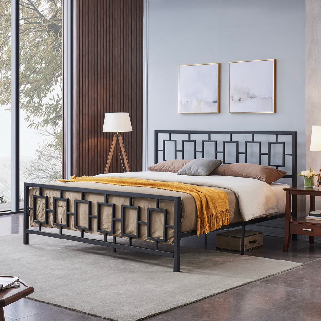Dawn Modern Iron King Bed Frame – GDF Studio