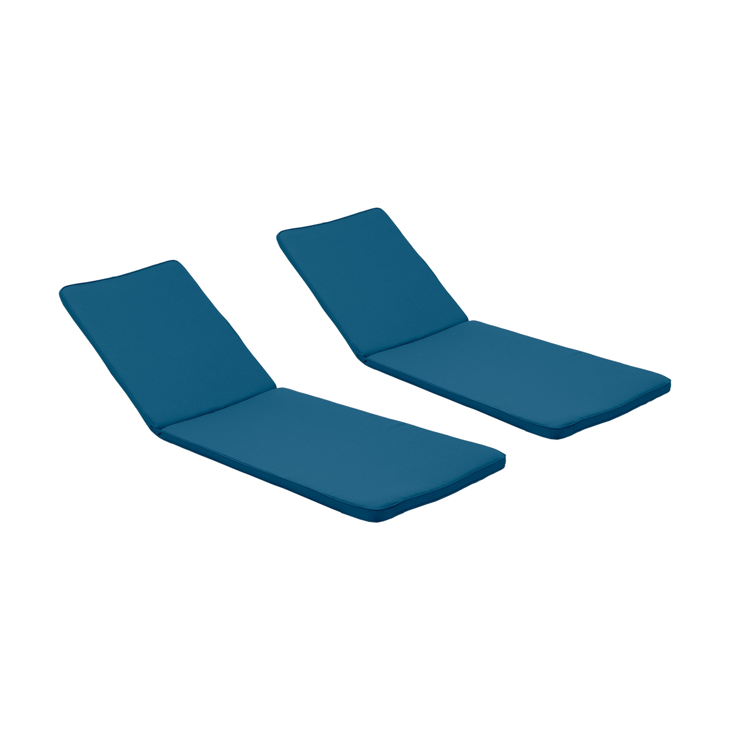 Addisyn Outdoor Fabric Chaise Lounge Cushion Set of 2 Blue