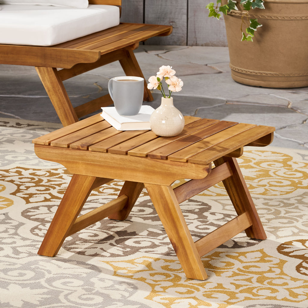 Kaiya Outdoor Wooden Side Table - GDF Studio