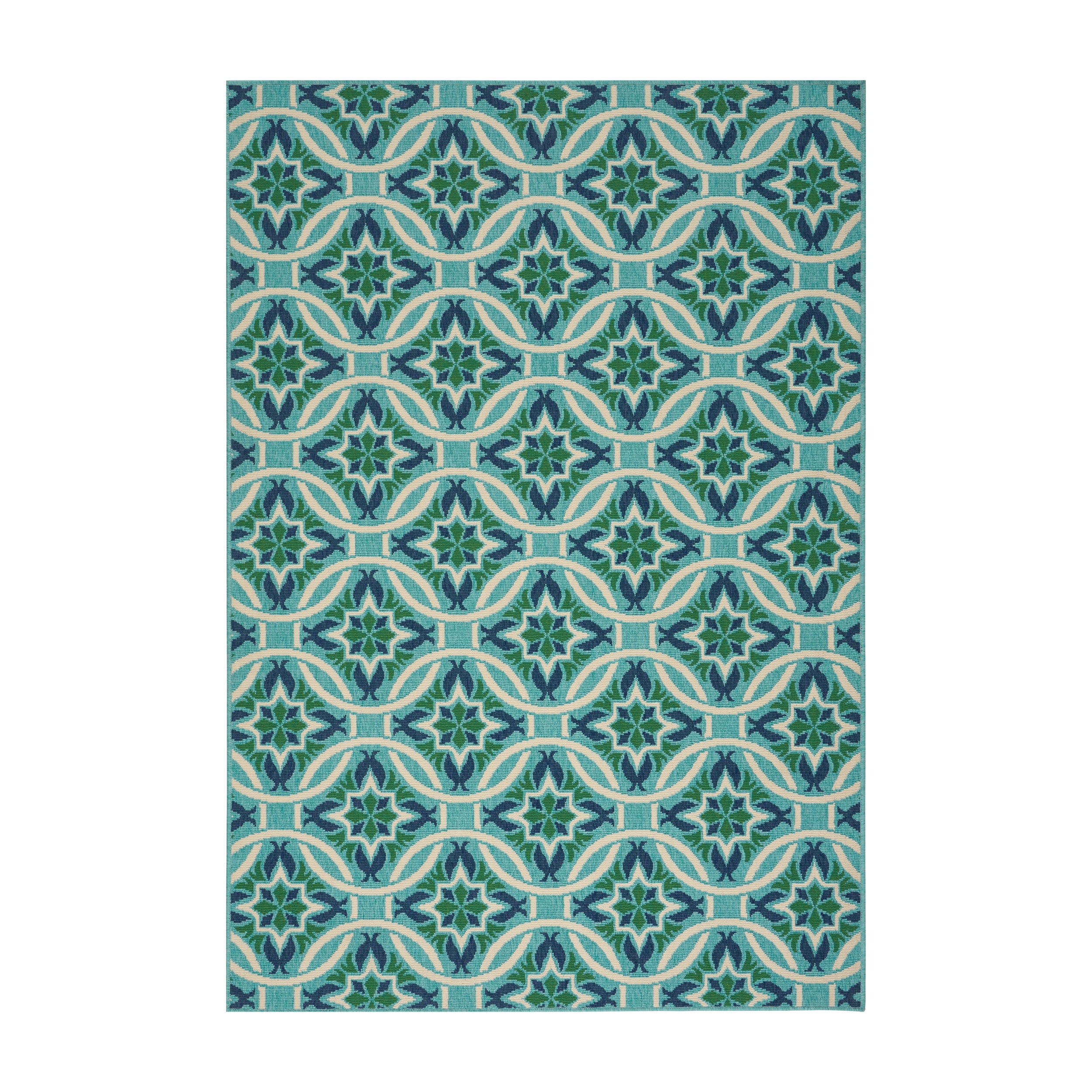 Alger Outdoor Geometric Area Rug 5x8