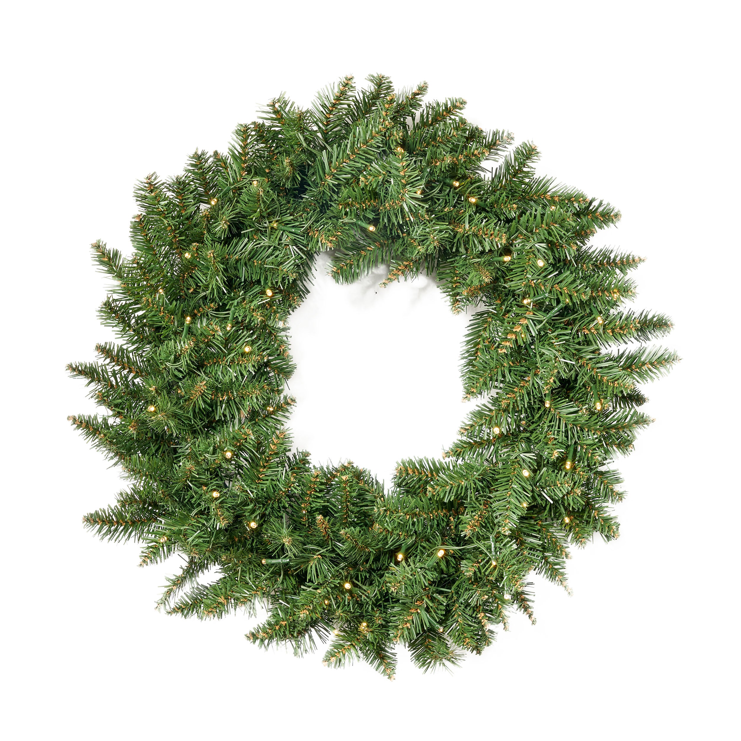 24 Inch Norway Spruce Pre Lit Warm White LED Artificial Christmas Wreath Default Title