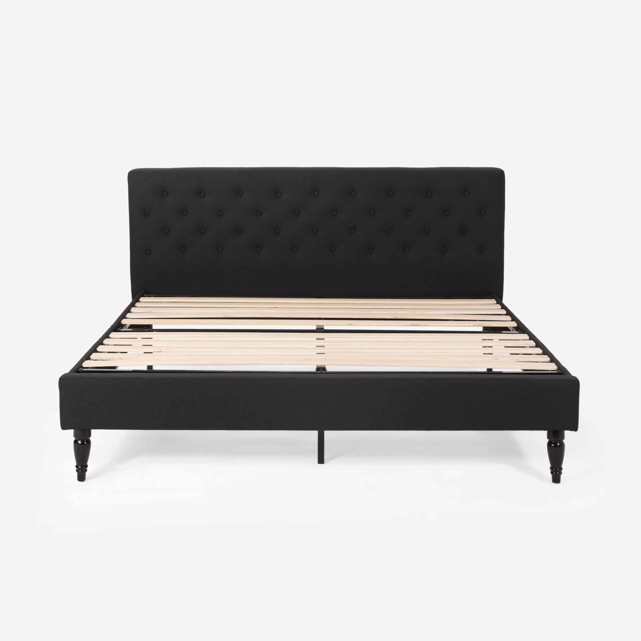 Agnes Contemporary Upholstered Platform Bed Black