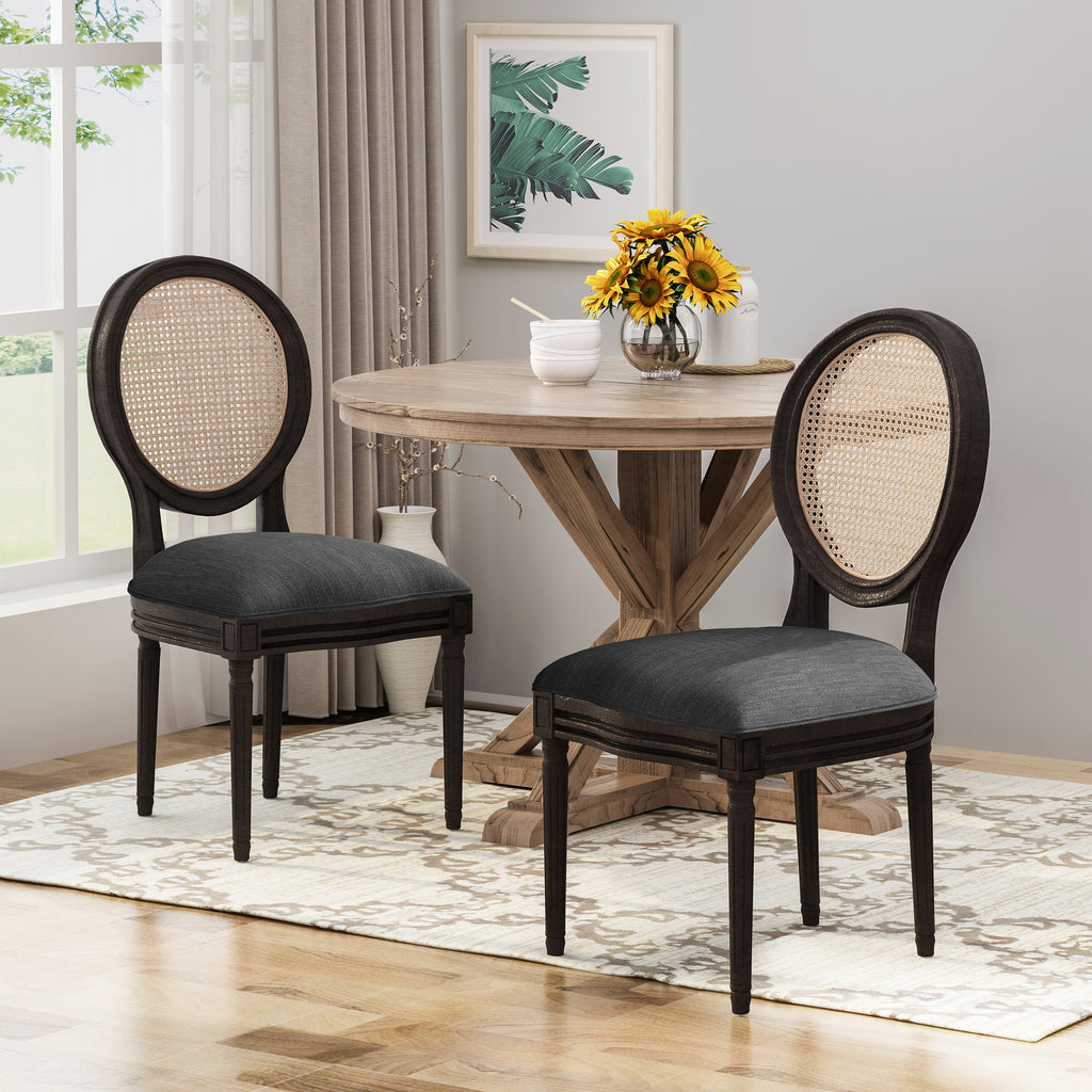 dining room set with cane back chairs