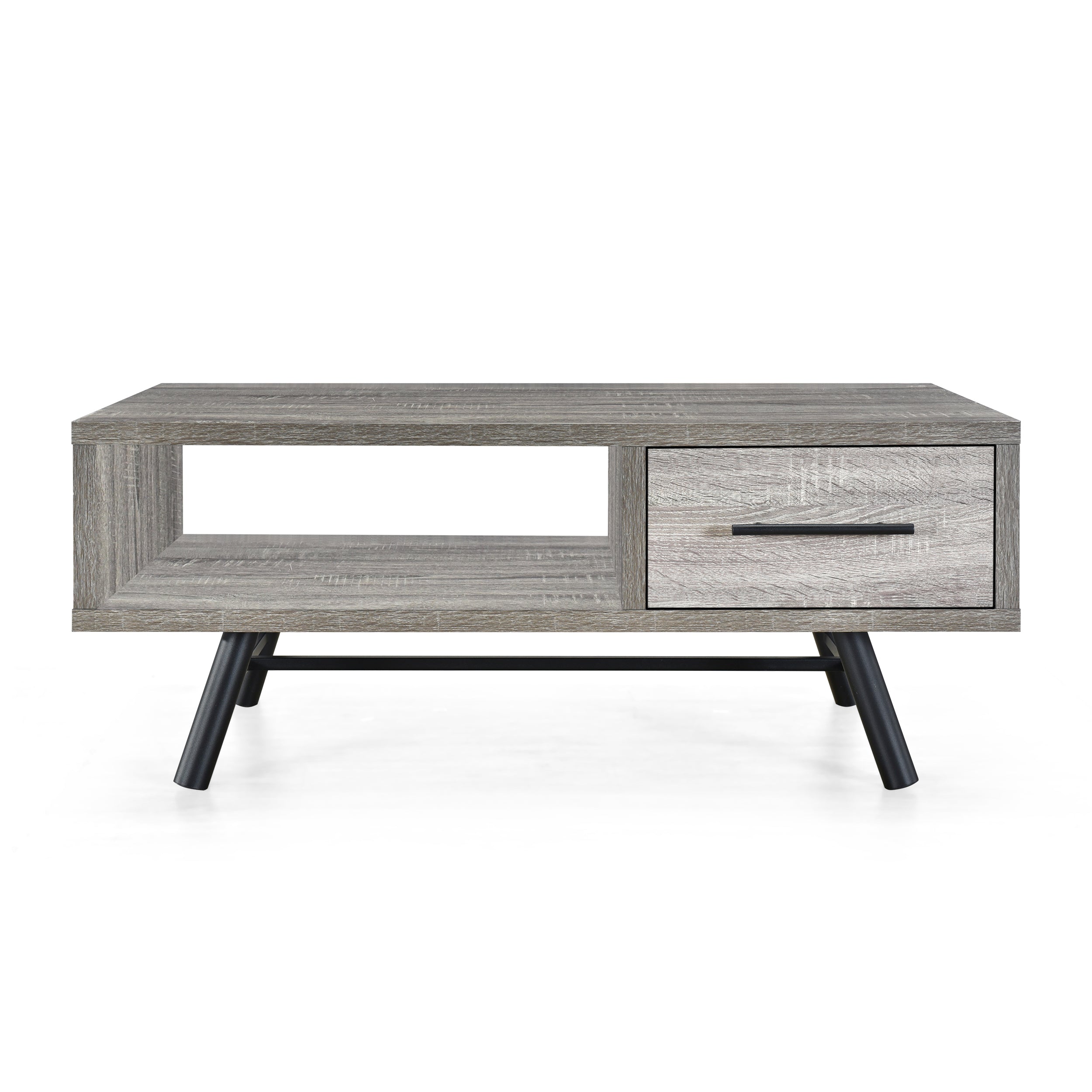 Amariana Mid Century Modern Coffee Table with Storage Sonoma Gray OakGray Oak