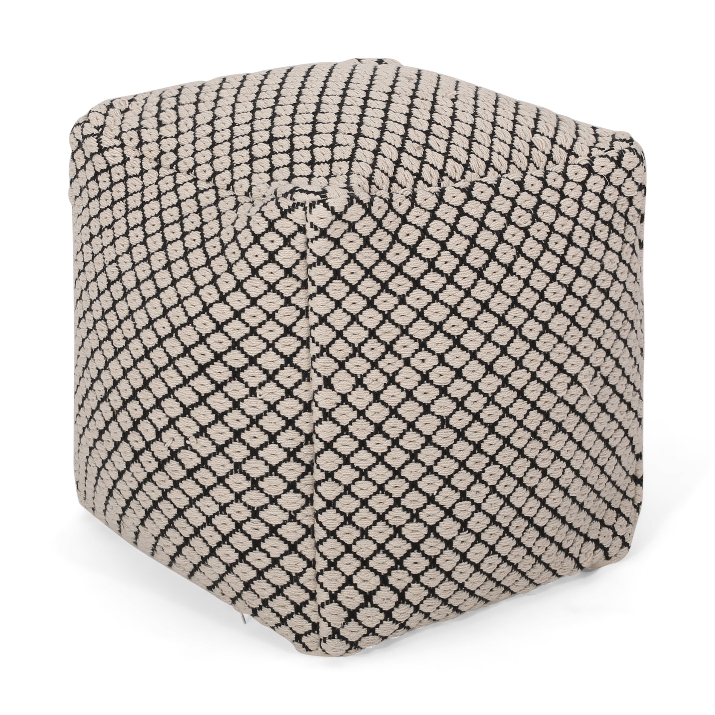 Aile Boho Fabric Cube Pouf