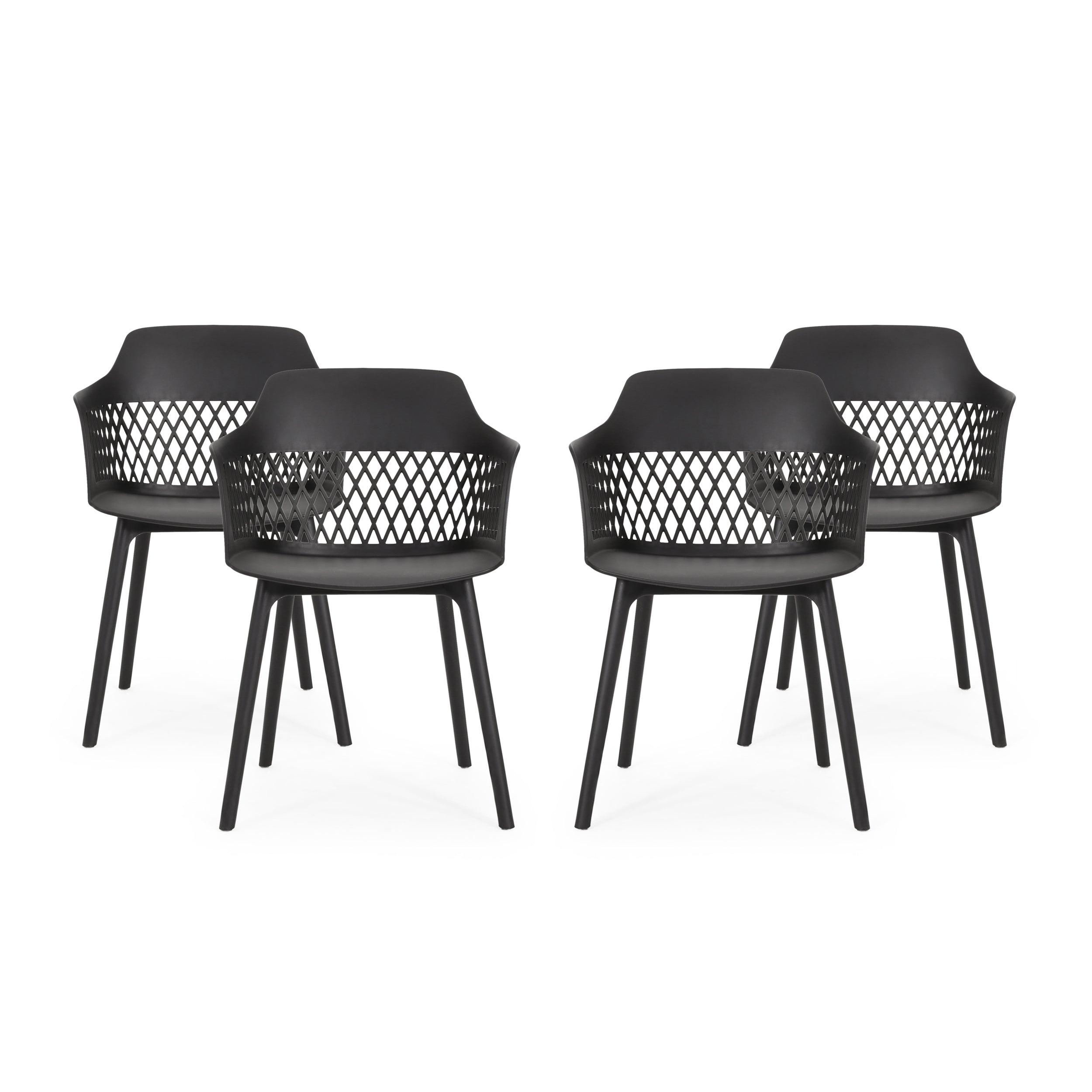 Airyanna Outdoor Modern Dining Chair Set of 4