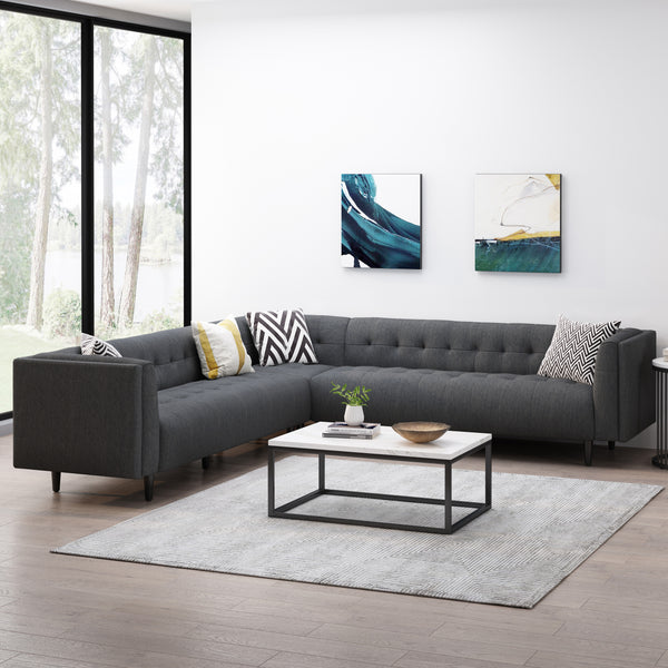 Konnor Contemporary Upholstered 3 Piece Sectional Sofa Set – GDFStudio