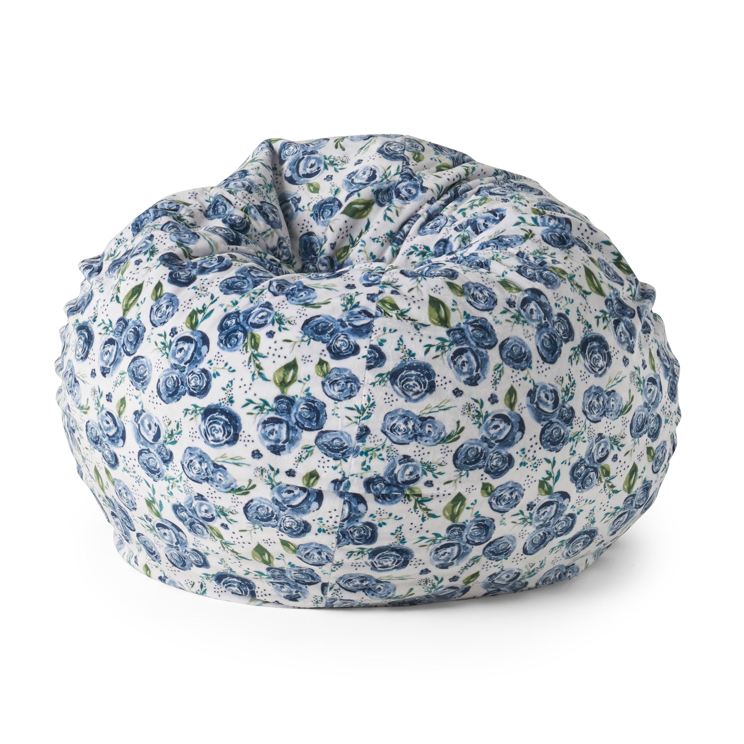 Adison Modern 3 Foot Fabric Bean Bag WhiteNavy Blue